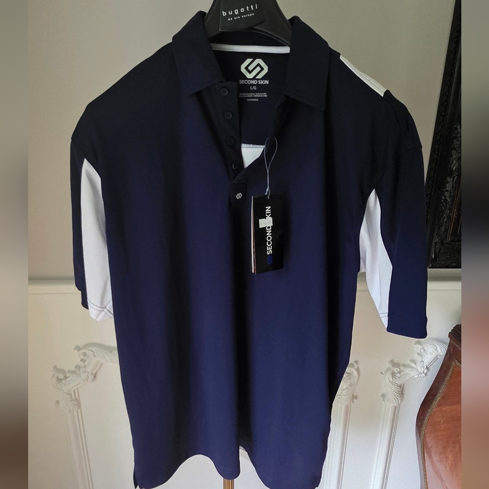 Second Skin Overalls Dark Blue and White Polo Shirt